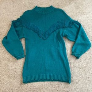 Vintage Gloria Vanderbilt fringed knit sweater